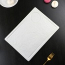 Блюдо фарфоровое для подачи Magistro Slate, 33,5×24 см, цвет белый